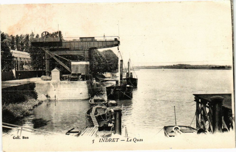 Carte postale ancienne Indret-Le Quai à Indre