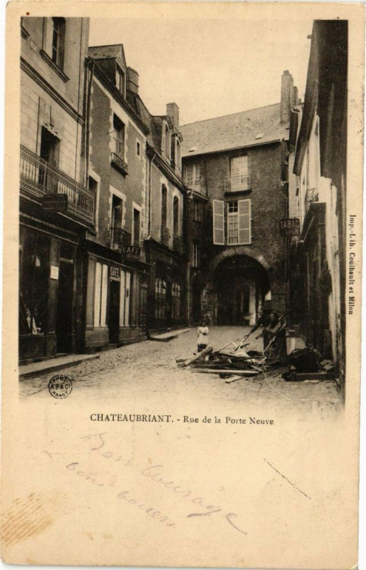Carte postale ancienne Chateaubriant-Rue de la Porte Neuve à Châteaubriant