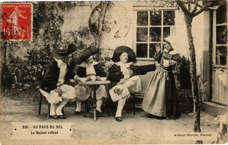 Carte postale ancienne Au Pays Du Sel-Le Baiser refuse