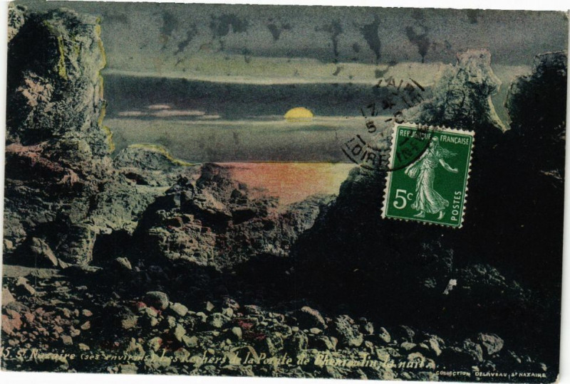Carte postale ancienne Saint-Nazaire-Les Roches de la Pontie de Cheionlin la nuita à Saint-Nazaire