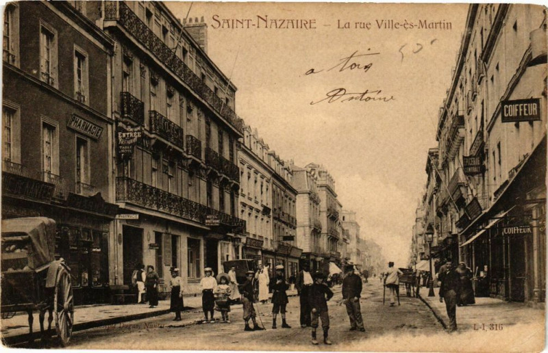 Carte postale ancienne Saint-Nazaire-Larue Ville-es-Martin à Saint-Nazaire