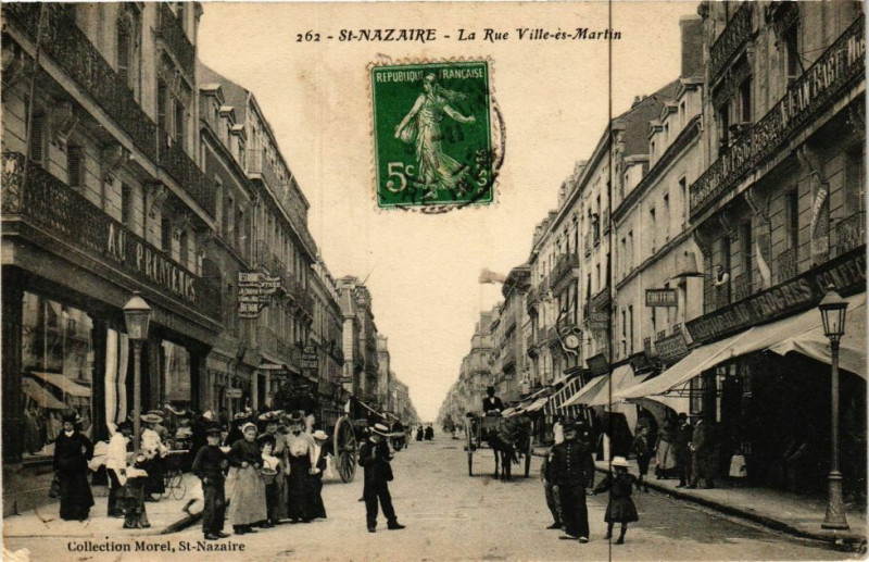 Carte postale ancienne Saint-Nazaire-La Rue Ville-es-Martin à Saint-Nazaire