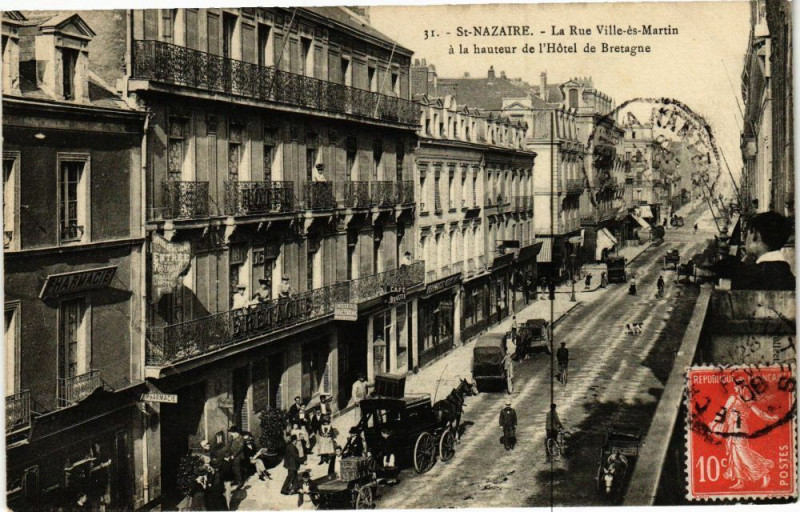 Carte postale ancienne Saint-Nazaire-La Rue Ville-es-Martin à Saint-Nazaire