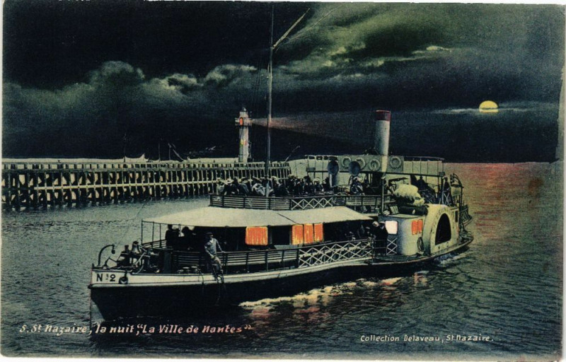 Carte postale ancienne Saint-Nazaire la nuit La Ville de Nantes à Saint-Nazaire