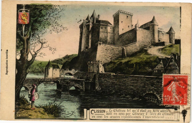 Carte postale ancienne Clisson - Le Chateau lel qu il elail au Xv siecle à Clisson