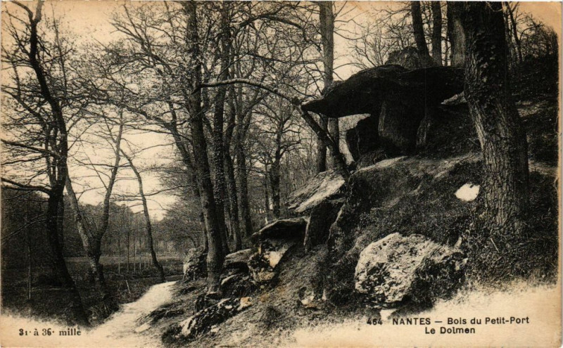 Carte postale ancienne Nantes - Bois du Petit-Port - Le Dolmen à Nantes