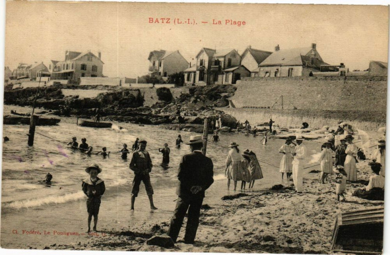 Carte postale ancienne Batz - La Plage
