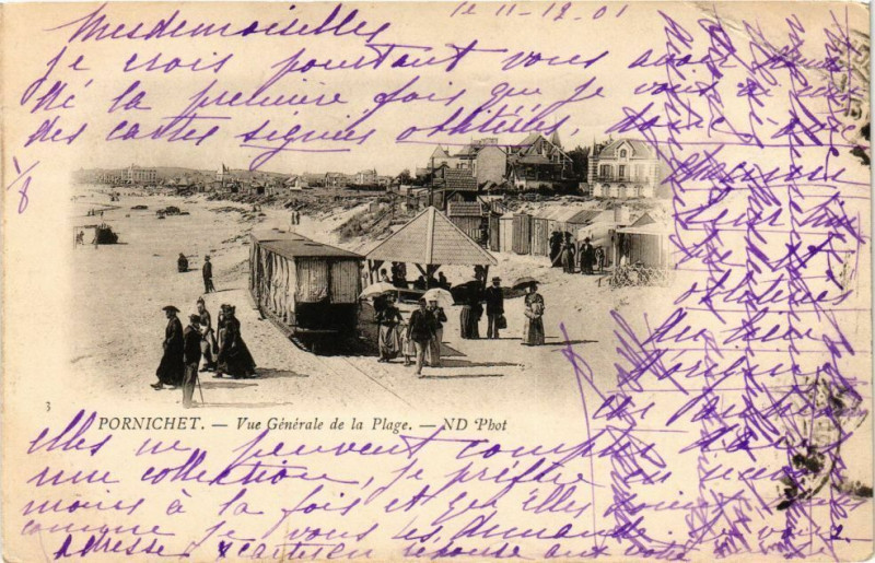Carte postale ancienne Pornichet - Vue générale de la Plage à Pornichet