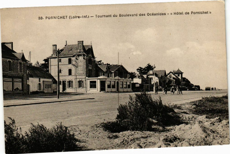 Carte postale ancienne Pornichet - Tournant du Bolevard des Oceanides à Pornichet