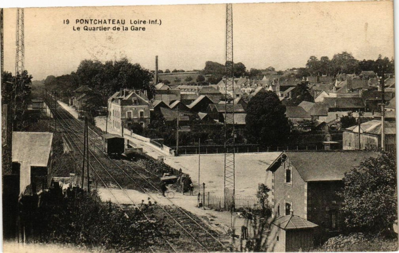 Carte postale ancienne PontChateau - Le Quartier de la Gare à Pontchâteau