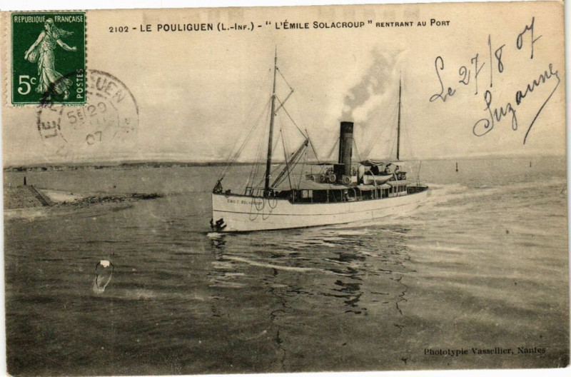 Carte postale ancienne Le Pouliguen - Emile Solacroup rentant au Port au Pouliguen