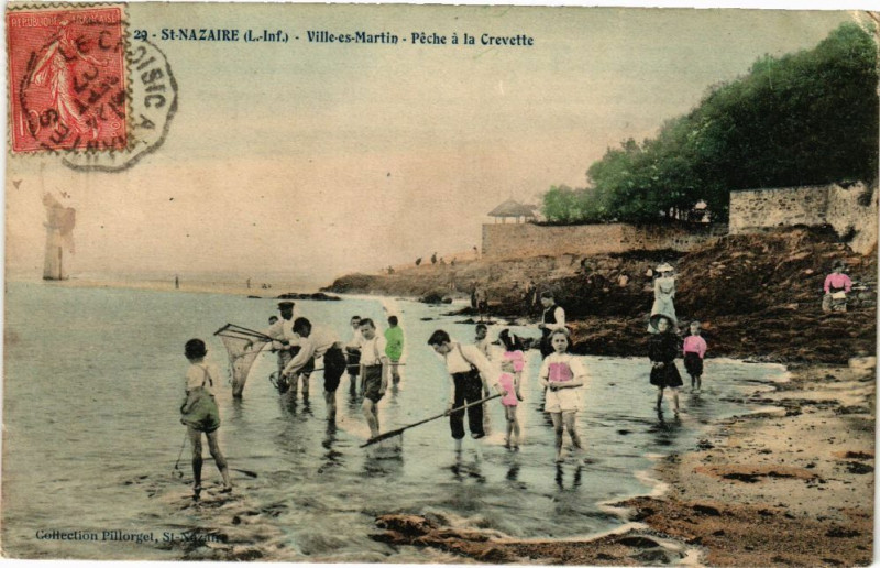 Carte postale ancienne Saint-Nazaire - Ville-es-Martin - Oeche a la Crevette à Saint-Nazaire