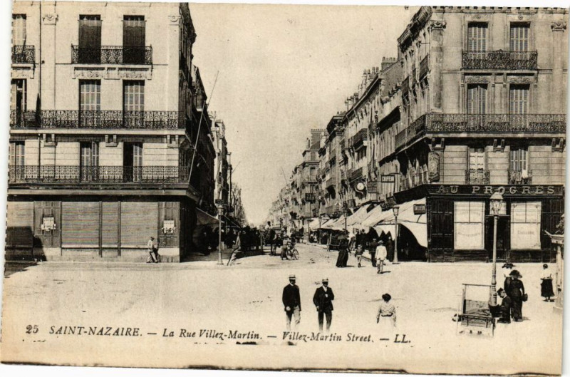 Carte postale ancienne Saint-Nazaire - La Rue Villez-Martin - Villez-Martin stréet à Saint-Nazaire