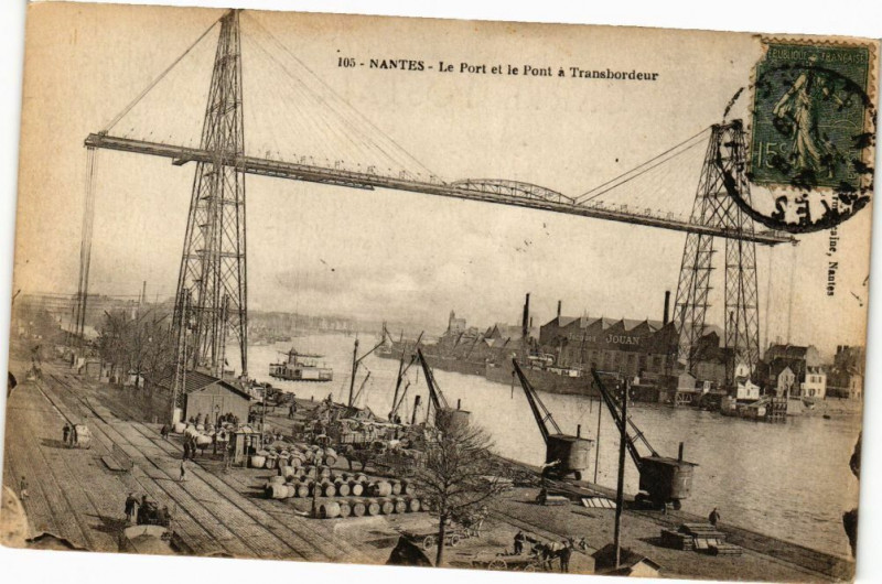Carte postale ancienne Nantes - Le Port et le Pont a Transbordeur à Nantes