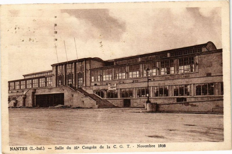 Carte postale ancienne Nantes - Salle du 31* congres de la C.G.T. Novembre 1938 à Nantes