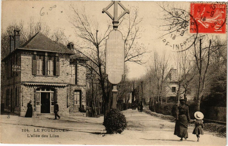 Carte postale ancienne Le Pouliguen - L'allée des Lilas au Pouliguen