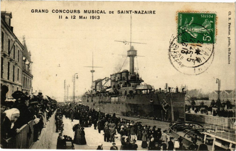 Carte postale ancienne Grand Concours Musical de Saint-Nazaire 11 & 12 Mai 1913 à Saint-Nazaire