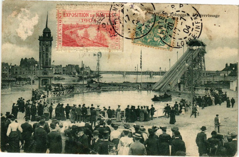 Carte postale ancienne Water Toboggan - L'hiterrissage