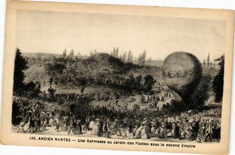 Carte postale ancienne Ancien Nantes - Une Kermesse au Jardin des Plantes sous le second à Nantes