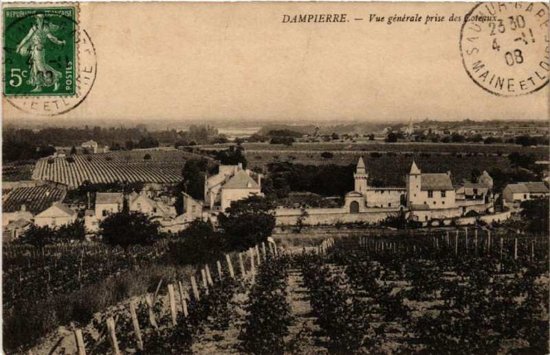 Carte postale ancienne Dampierre Vue générale prise des Coteaux