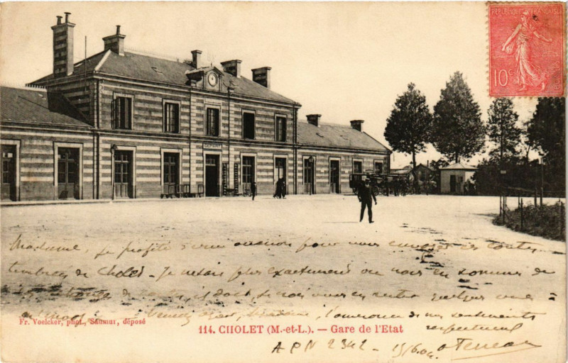 Carte postale ancienne Cholet - Gare de l'Etat à Cholet