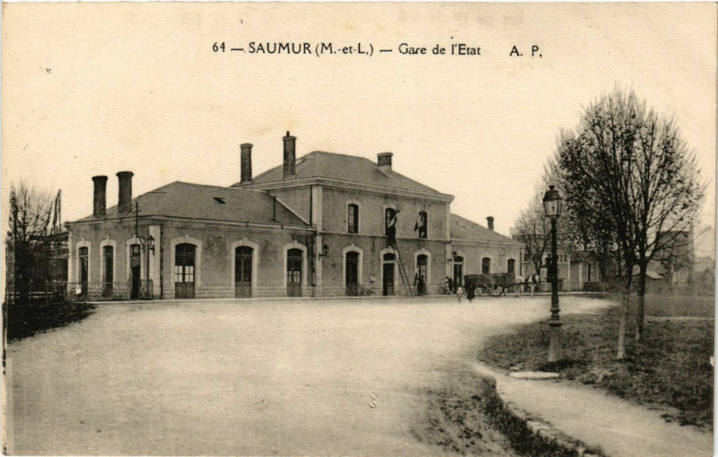 Carte postale ancienne Saumur - Gare de l'Etat à Saumur