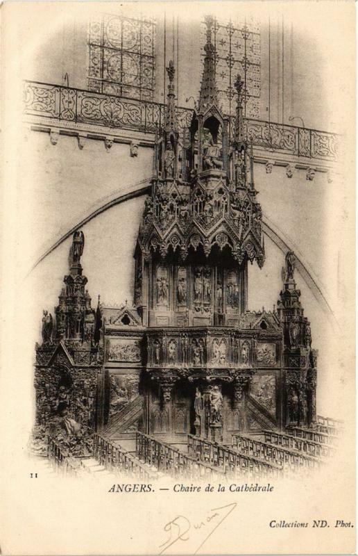 Carte postale ancienne Angers Chaire de la Cathédrale à Angers