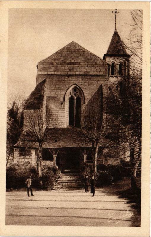 Carte postale ancienne Gennes-sur-Loire Eglise Saint-Veterin et son auvent