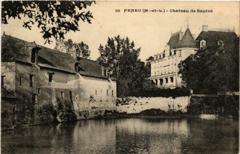 Carte postale ancienne Feneu Chateau de Sautre à Feneu
