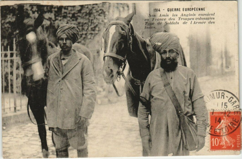 Carte postale ancienne Guerre Européene Nos Amis les Anglais envoient en France