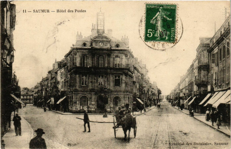 Carte postale ancienne Saumur - Hotel des Postes à Saumur