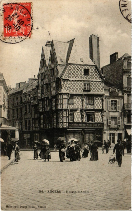 Carte postale ancienne Angers - Maison d'Adam à Angers