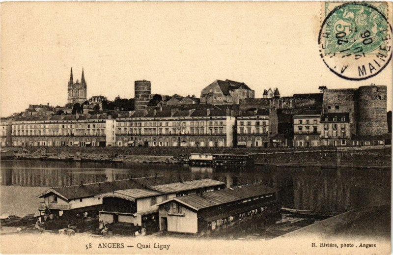 Carte postale ancienne Angers - Quai Ligny à Angers