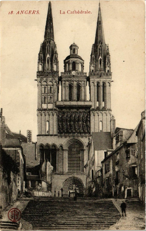 Carte postale ancienne Angers - La Cathédrale à Angers