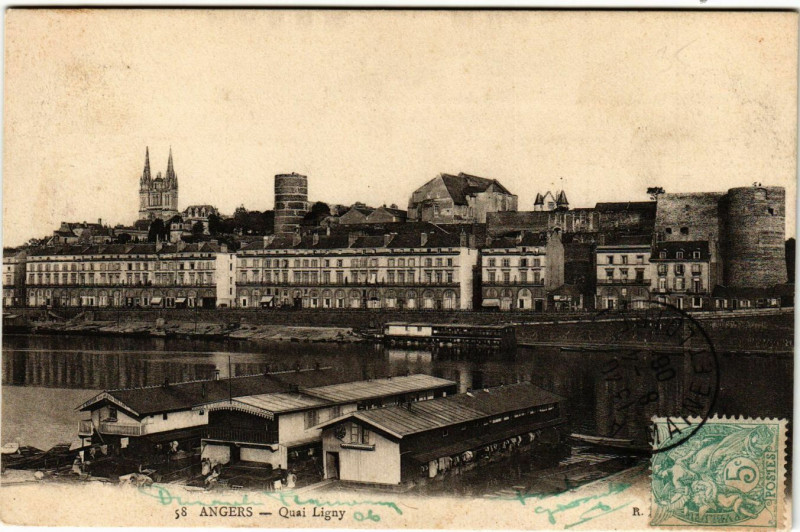 Carte postale ancienne Angers - Quai Ligny à Angers