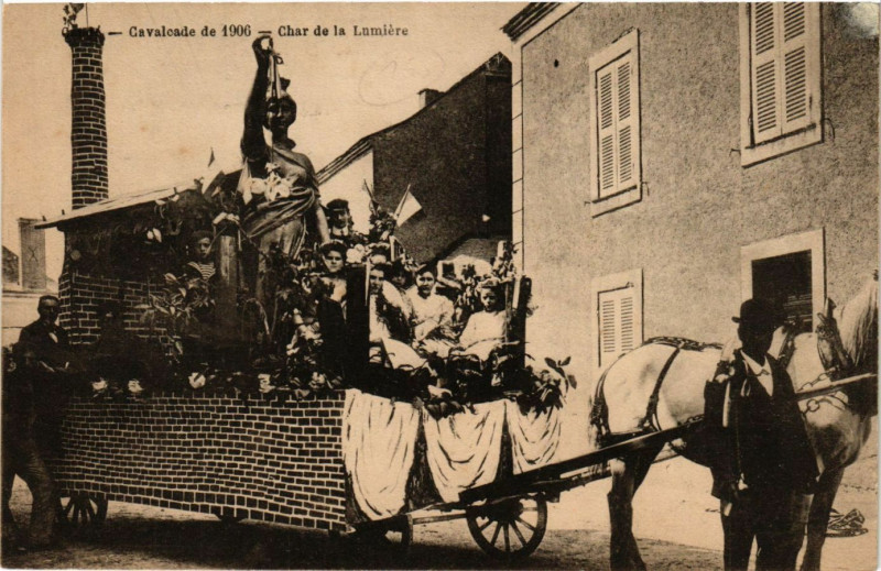 Carte postale ancienne Cavalcade de 1906 - Chat de la Lumiere