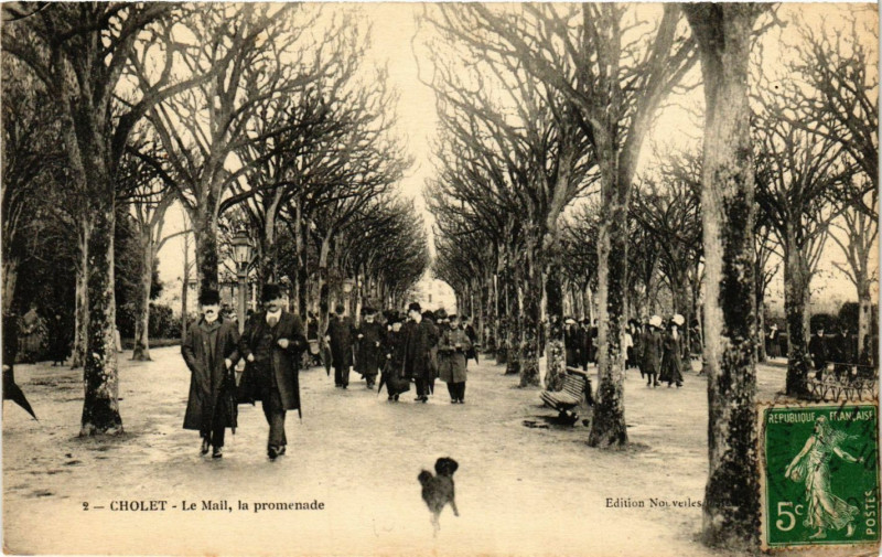 Carte postale ancienne Cholet - Le Mail la promenade à Cholet