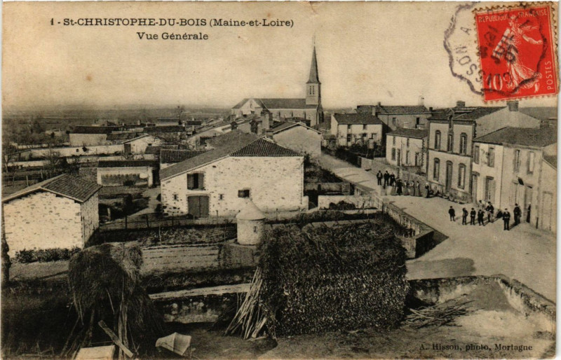 Carte postale ancienne Saint-Christophe-du-Bois (Maine-et-Loire) - Vue générale à Saint-Christophe-du-Bois