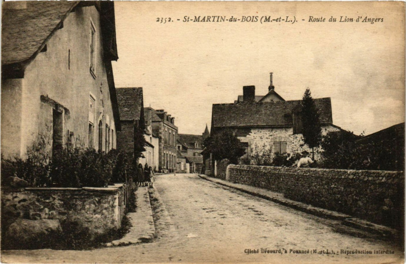 Carte postale ancienne Saint-Martin-du-Bois - Route du Lion d'Angers à Angers