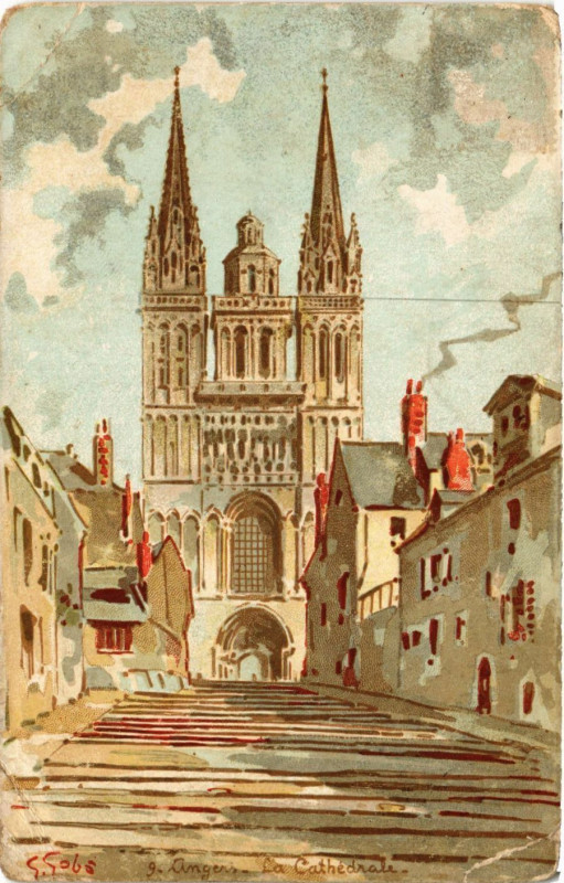 Carte postale ancienne Angers - La Cathédrale à Angers