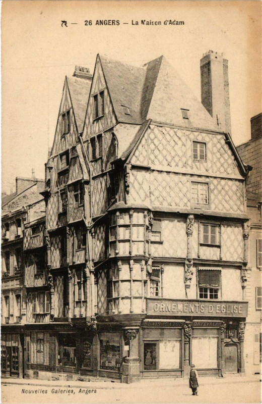 Carte postale ancienne Angers - La Maison d'Adam à Angers