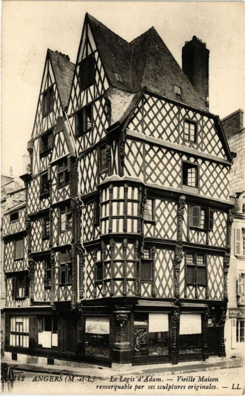 Carte postale ancienne Angers - Le Logis d'Adam - Vieille Maison remarquable... à Angers