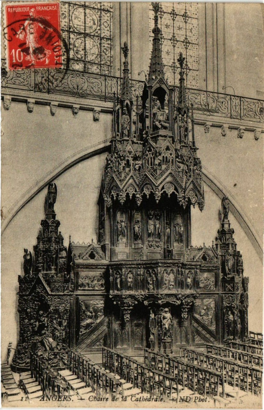 Carte postale ancienne Angers - Chaire de la Cathédrale à Angers