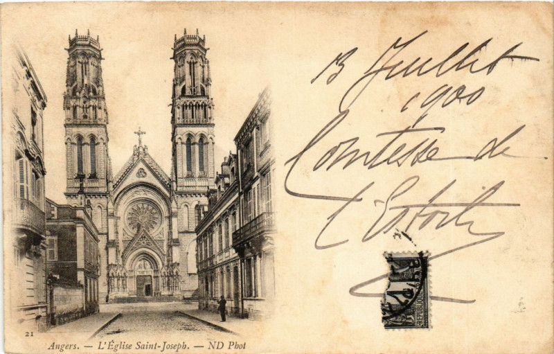 Carte postale ancienne Angers - L'Eglise Saint-Joseph à Angers