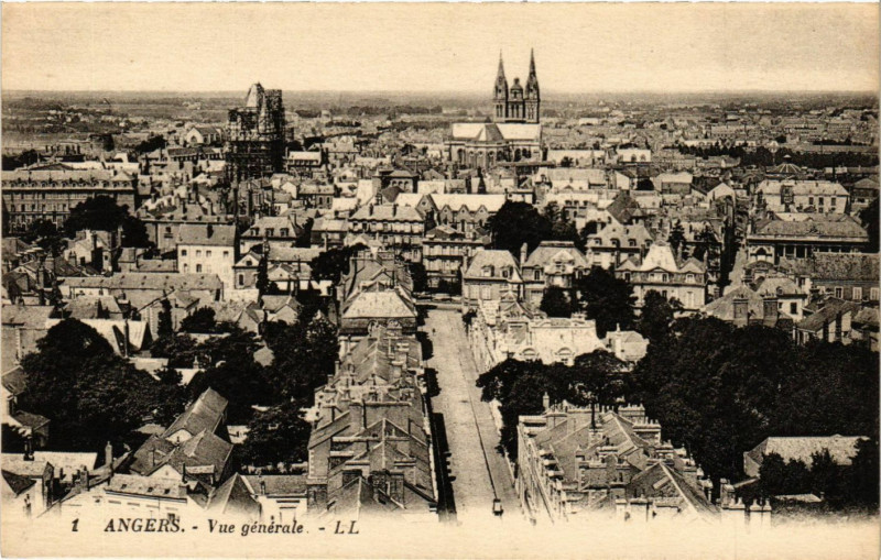 Carte postale ancienne Angers - Vue générale à Angers