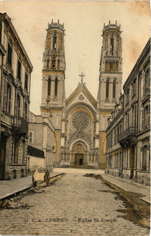 Carte postale ancienne Angers - Eglise Saint-Joseph à Angers