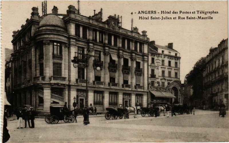 Carte postale ancienne Angers - Hotel des Postes er Telegraphes à Angers