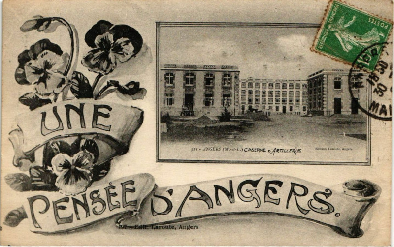 Carte postale ancienne Une Pensée d'Angers à Angers