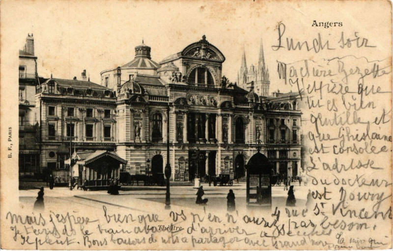 Carte postale ancienne Angers - Le Théatre à Angers