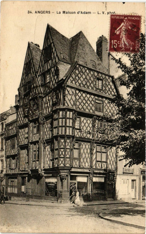Carte postale ancienne Angers - La Maison d'Adam à Angers